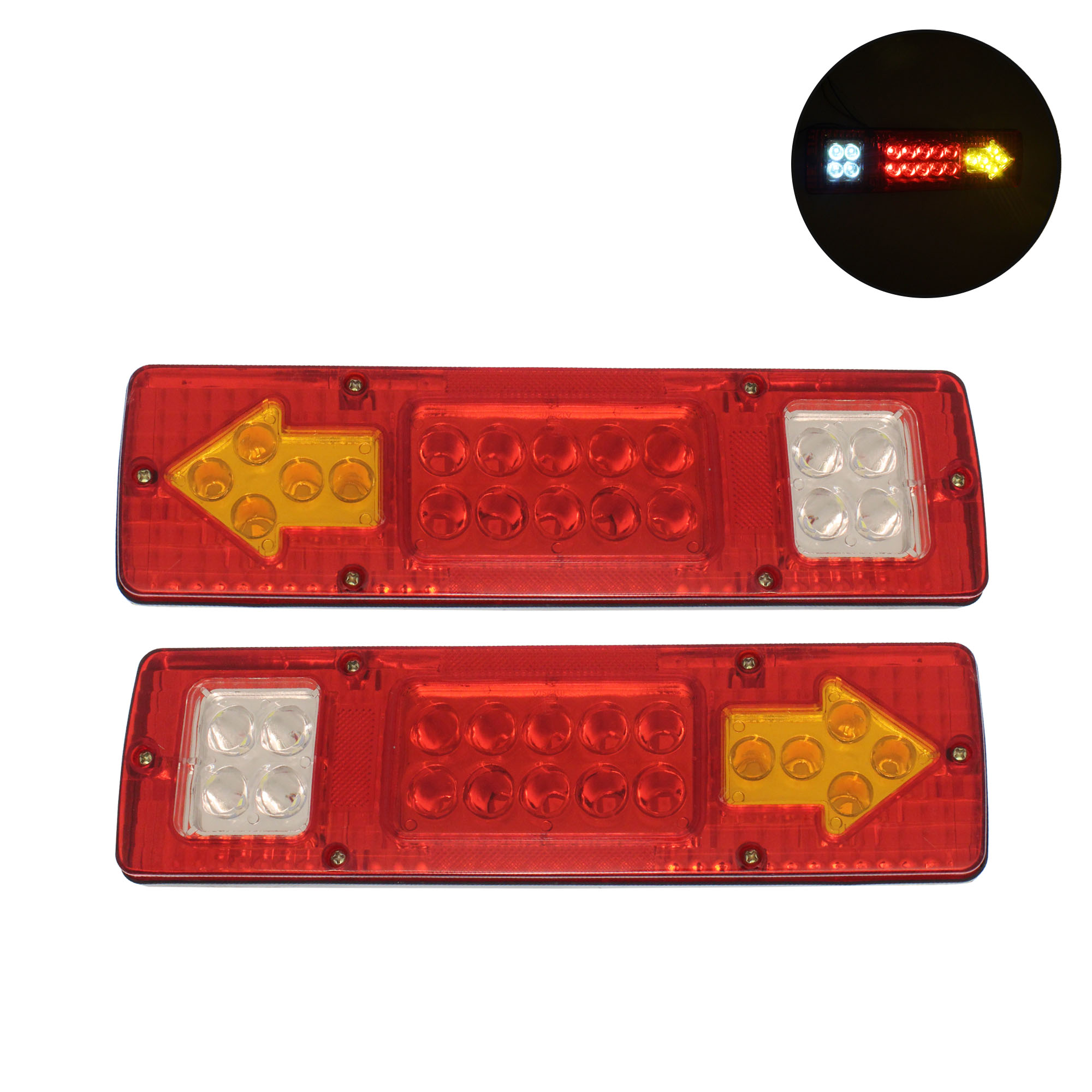 Φωτογραφία προϊόντος: Πίσω φανάρια LED 12V για αυτοκίνητο/τρέιλερ, 19 LED, 2 τεμ., 29.5 cm, IP66, OEM