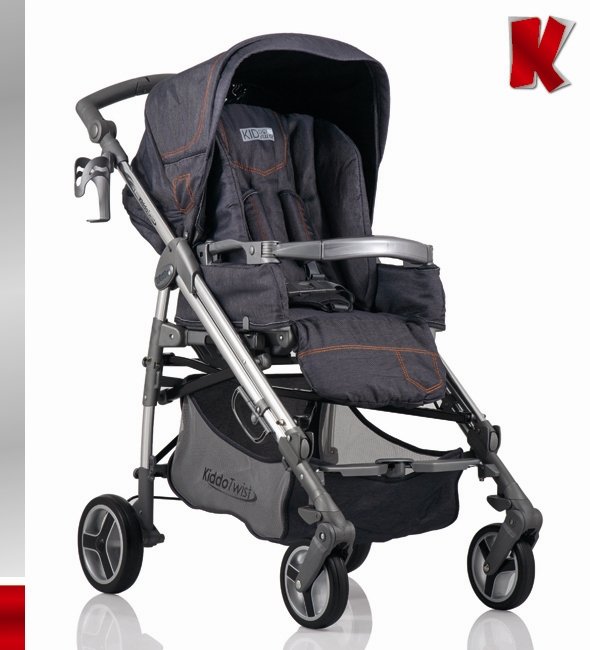 Φωτογραφία προϊόντος: Kiddo Παιδικο Καροτσι Twist Deluxe Black Jean (1035-4)