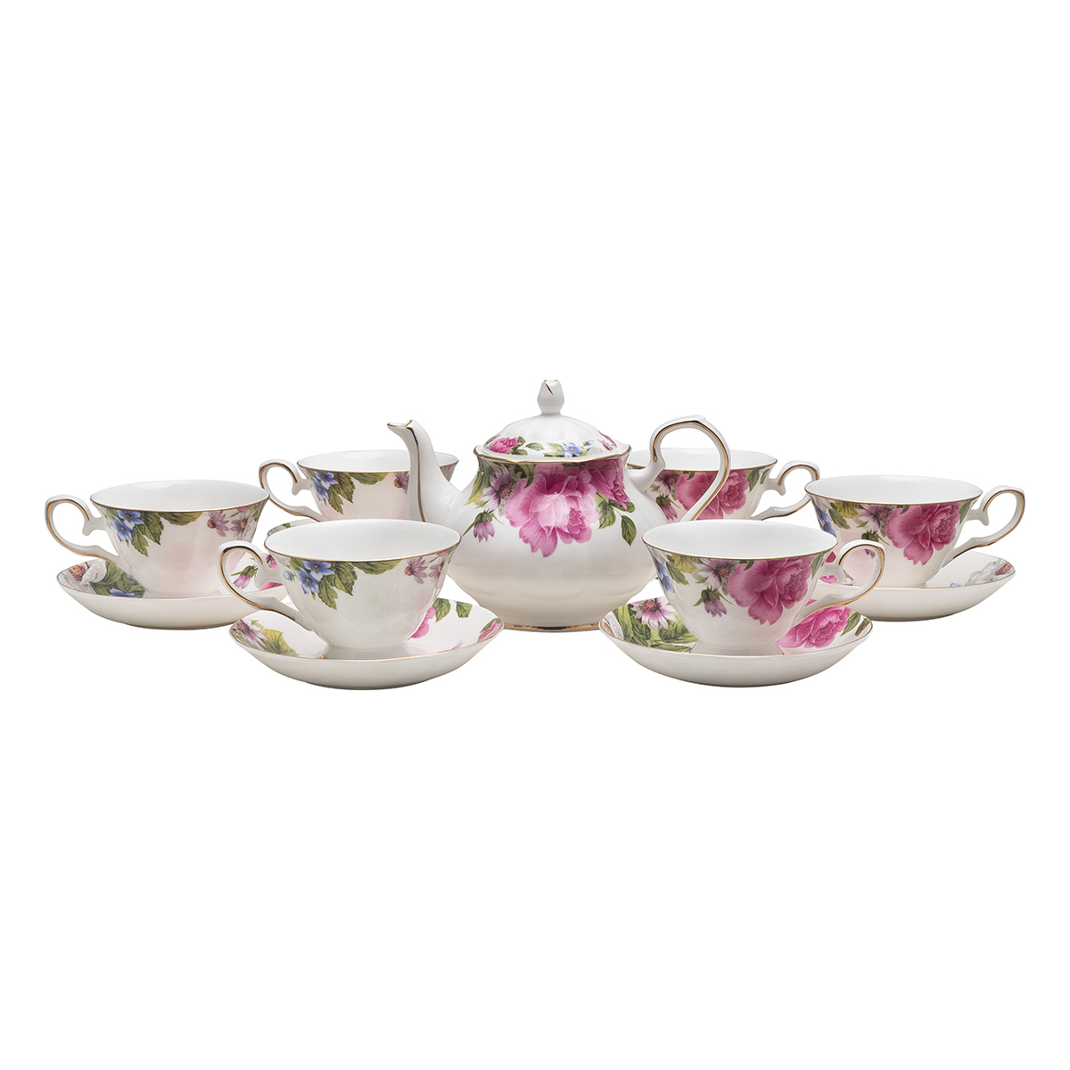Φωτογραφία προϊόντος: Beauty Home Σετ τσαγιού πορσελάνης 13τμχ Eternal Art 7711 Σχέδιο λουλούδι