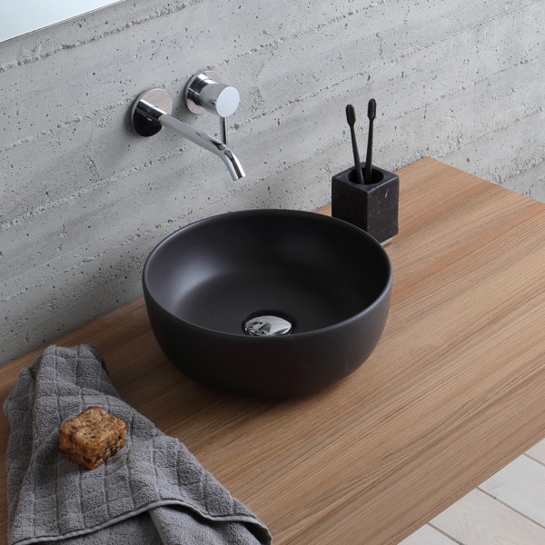 Φωτογραφία προϊόντος: Scarabeo Glam Color 1808-401 Φ33cm Black Matt Επιτραπέζιος Νιπτήρας