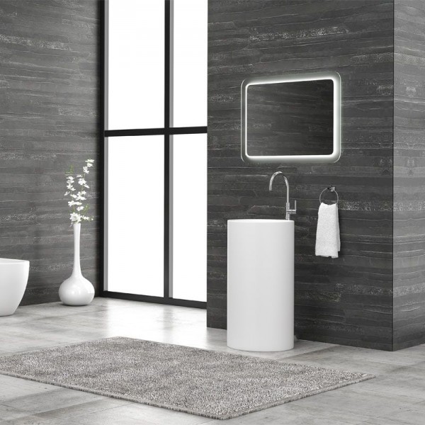 Φωτογραφία προϊόντος: Karag Milos 45D-PMW White Mat Επιδαπέδιος Νιπτήρας ø44cm Solid Surface