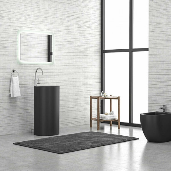 Φωτογραφία προϊόντος: Karag Milos 45D-PMB Black Mat Επιδαπέδιος Νιπτήρας ø44cm Solid Surface