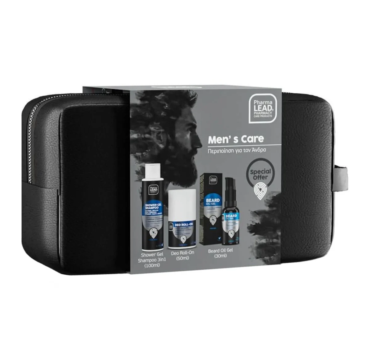 Φωτογραφία προϊόντος: Pharmalead Promo Men’s Care 3in1 Travel 100ml & Deο Roll-On 50ml & Beard Oil Gel 30ml & Νεσεσέρ