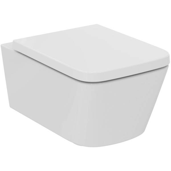 Φωτογραφία προϊόντος: IDEAL STANDARD BLEND CUBE AQUABLADE Λεκάνη κρεμαστή 54,5εκ. Λευκό ματ T3686V1 & καθίσμα Wrapover soft close,