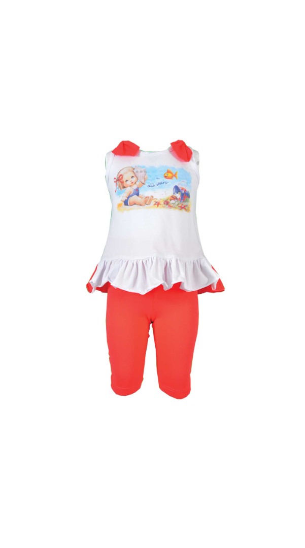 Φωτογραφία προϊόντος: All Stars Kids Fashion Βρεφικό Σετ Μπλούζα/Κολάν Κάπρι Λευκό/Κόκκινο 12209