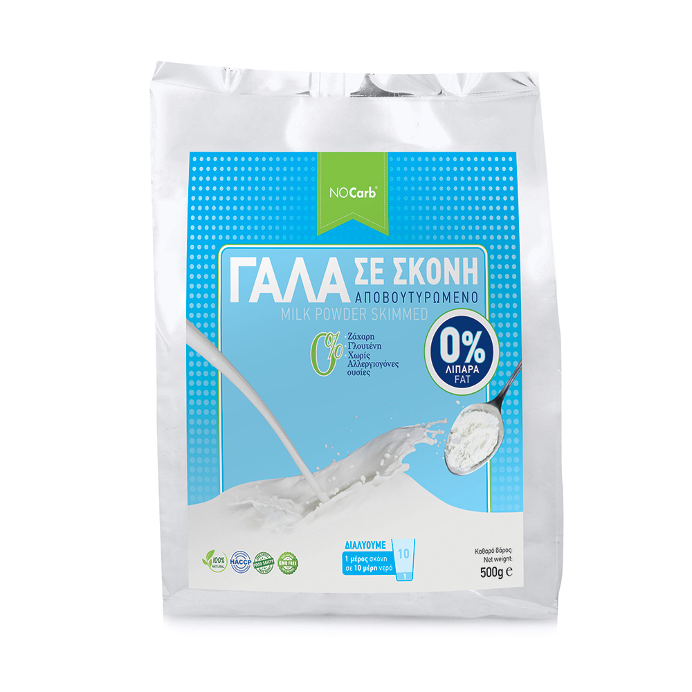Φωτογραφία προϊόντος: No Carb® Γάλα Σε Σκόνη Αποβουτυρωμένο 0% Λιπαρά (Milk Powder 0% Fat) NoCarb 500g
