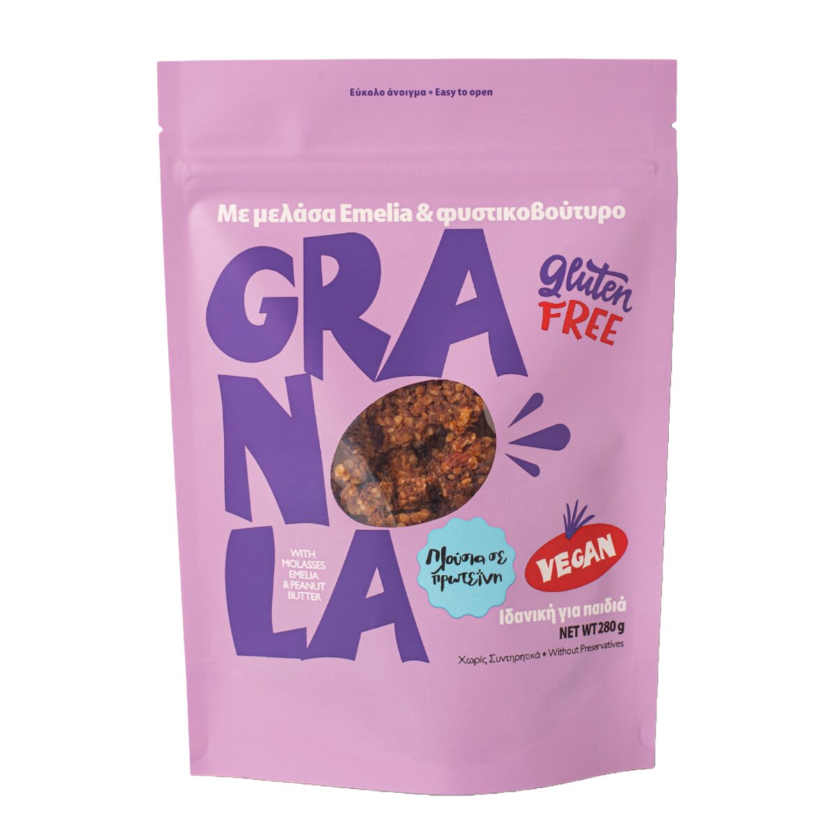 Φωτογραφία προϊόντος: Emelia Fine Foods Γκρανόλα με Φυστικοβούτυρο & Μελάσα • Emelia • 280γρ