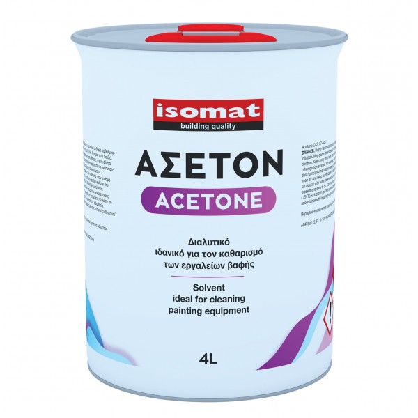 Φωτογραφία προϊόντος: Isomat ΑΣΕΤΟΝ Διαλυτικό ιδανικό για τον καθαρισμό των εργαλείων βαφής. 4 lt