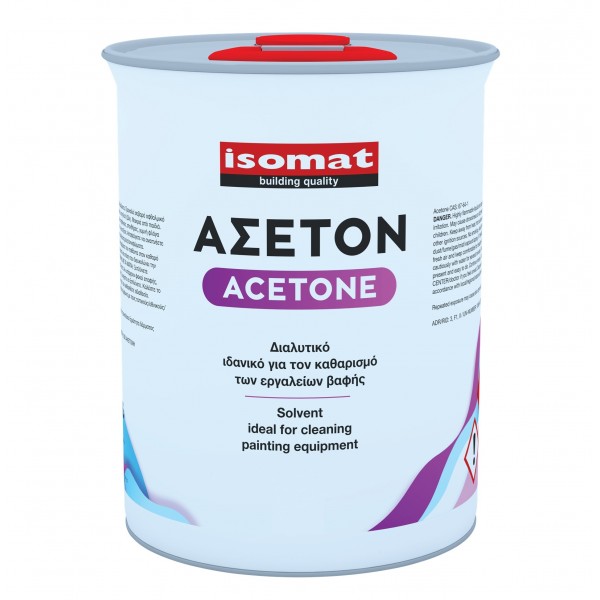 Φωτογραφία προϊόντος: Isomat ΑΣΕΤΟΝ Διαλυτικό ιδανικό για τον καθαρισμό των εργαλείων βαφής. 1 lt