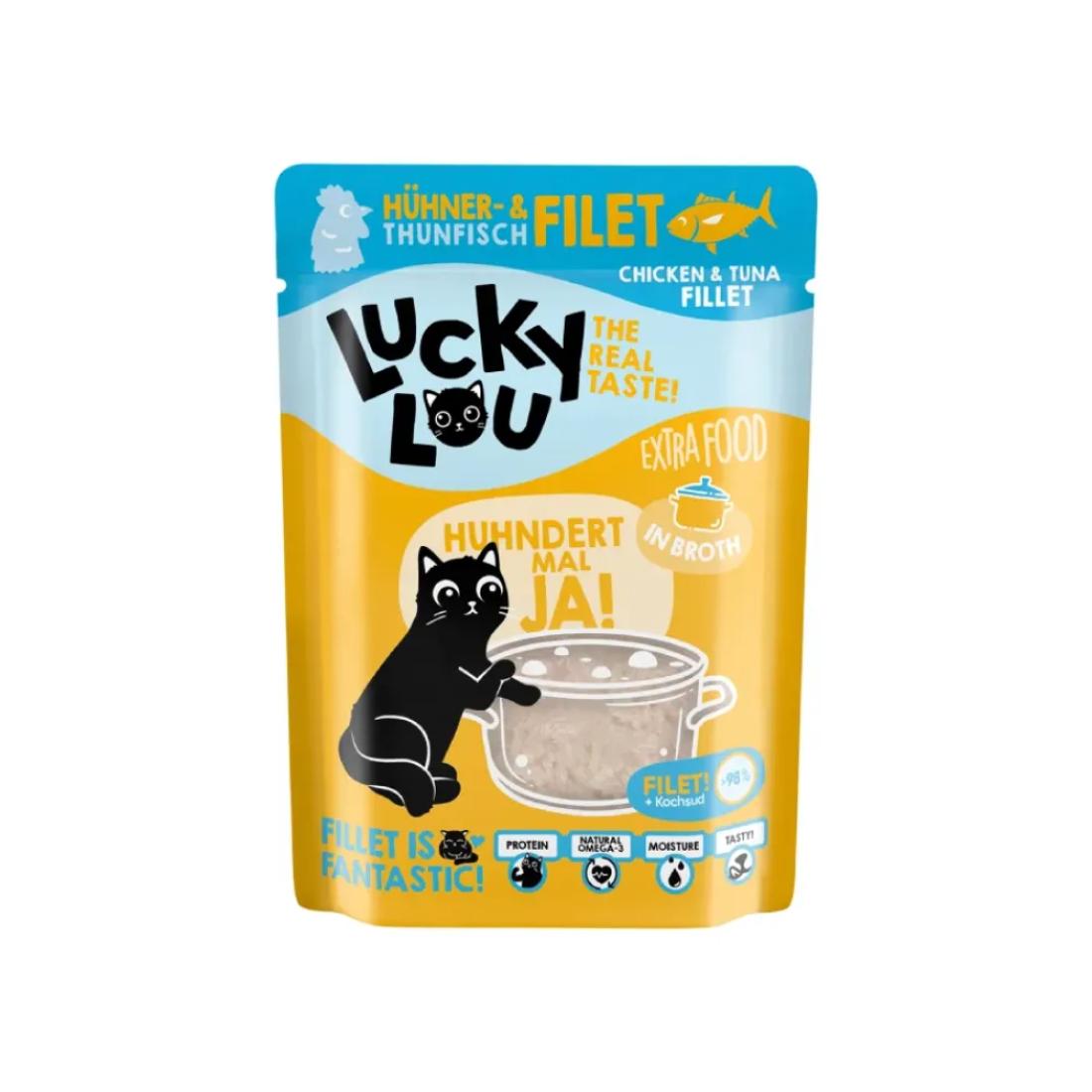 Φωτογραφία προϊόντος: Lucky Lou ExtraFood Φιλέτο Κοτόπουλου & Τόνου (Σε Ζωμό) Φακελάκι 70gr