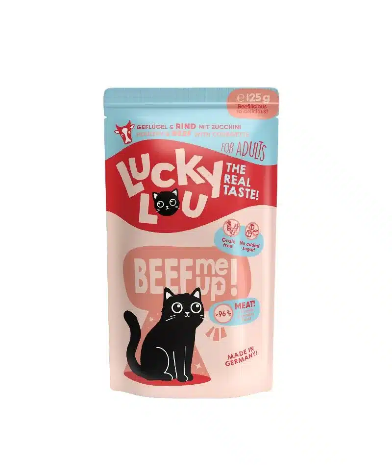 Φωτογραφία προϊόντος: Lucky Lou LifeStage Adult Πουλερικά & Βοδινό (με Κολοκυθάκι) 125gr