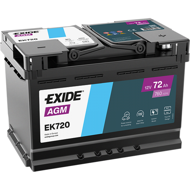 Φωτογραφία προϊόντος: EXIDE EUROPE Exide EK720 12V 72Ah
