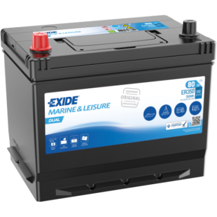 Φωτογραφία προϊόντος: EXIDE EUROPE Exide Dual ER350 12V 80Ah