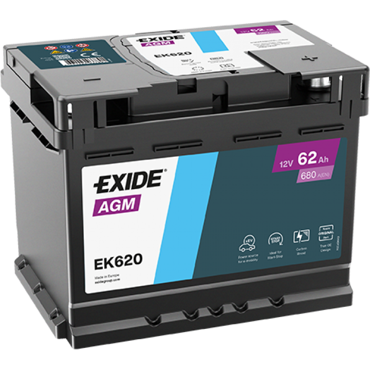 Φωτογραφία προϊόντος: EXIDE EUROPE Exide EK620 12V 62Ah