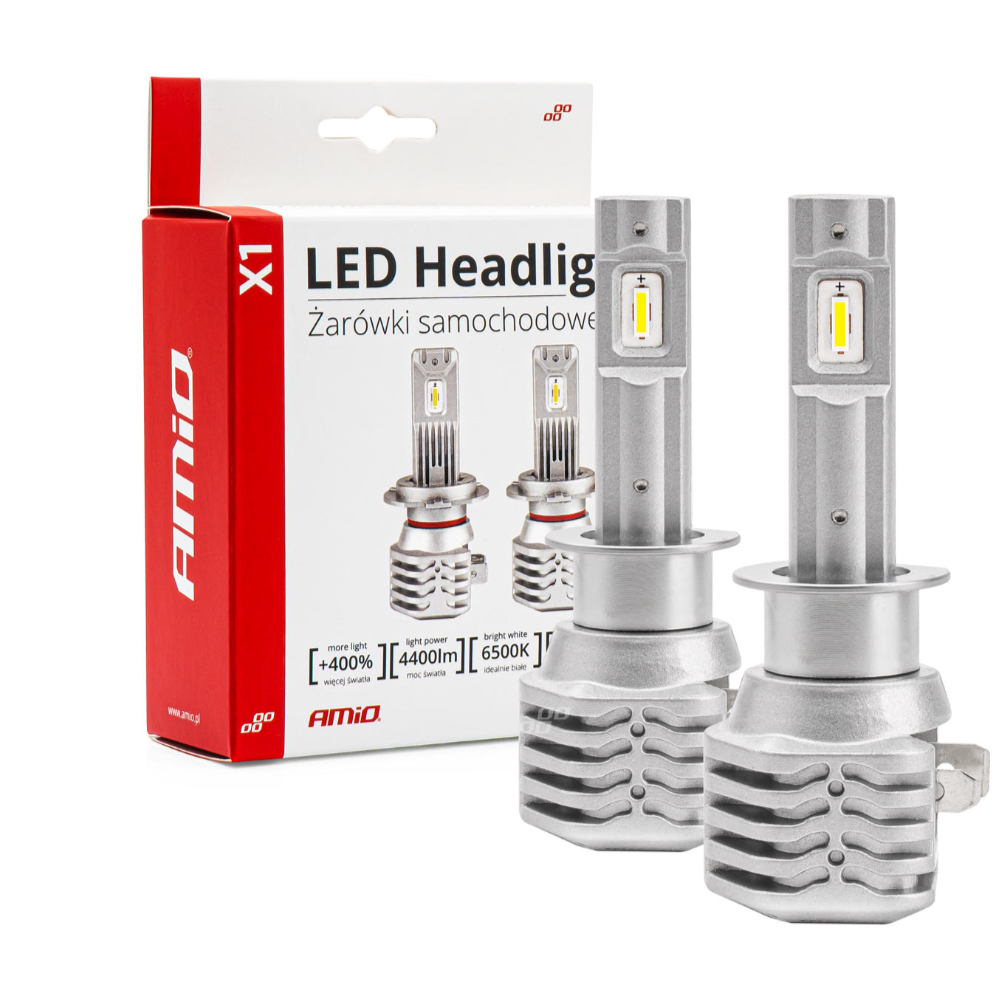 Φωτογραφία προϊόντος: Λάμπες LED Σετ AMIO X1 SERIES H1 10-16V 40W 6.500K 4400lm 400% 2 TEM. AMIO 02963/AM