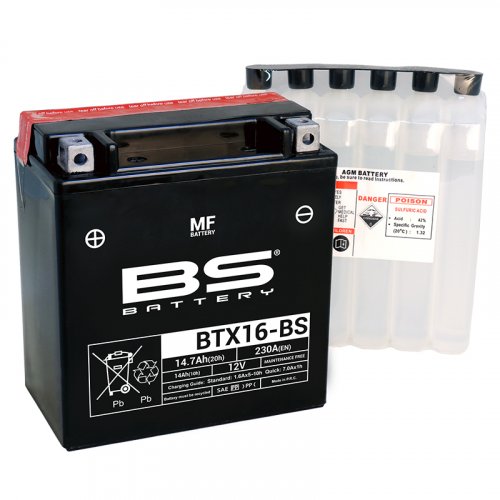 Φωτογραφία προϊόντος: Μπαταρία BS Battery BTX16BS ( YTX16-BS ) 14.7 Ah BSBATTERY BS-BTX16-BS