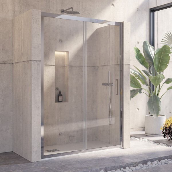 Φωτογραφία προϊόντος: Karag Inox 400 136-140x190cm Καμπίνα Ντουζιέρας Από Τοίχο Σε Τοίχο Με Διάφανο Κρύσταλλο