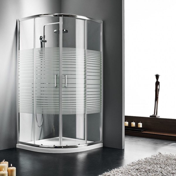 Φωτογραφία προϊόντος: Starlet Quadrant QS 80 Stripes 80X80 Ημικυκλική Καμπίνα Ντουζιέρας Με 2 Σταθερά & 2 Συρόμενα Φύλλα