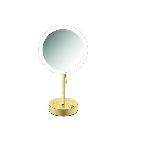 Φωτογραφία προϊόντος: Sanco MRLED-903 a05 brushed gold Επικαθήμενος Καθρέπτης Μεγεθυντικός X3 με μπαταριες