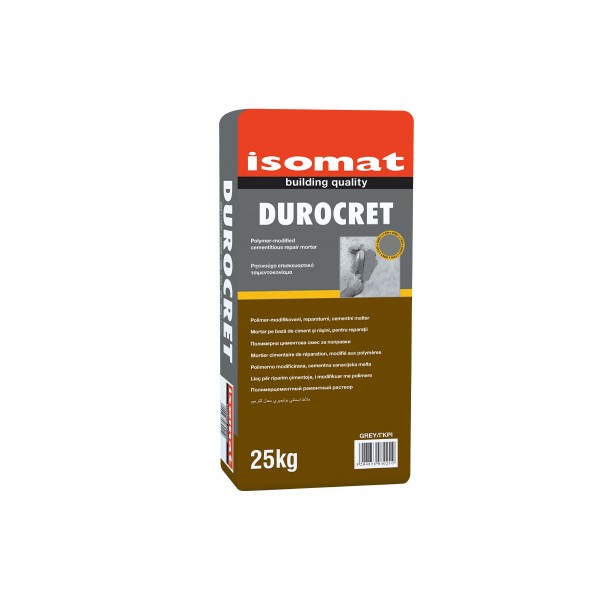 Φωτογραφία προϊόντος: Isomat Durocret 25 kg Ρητινούχο Επισκευαστικό Τσιμεντοκονίαμα Grey