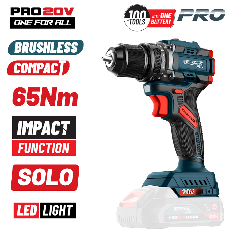 Φωτογραφία προϊόντος: BORMANN Pro BBP5400 Δραπαν/βιδο Κρουστικό,Brushless 20V,Li-Ion,65Nm με 2 Ταχύτητες(ΧΩΡΙΣ ΜΠΑΤΑΡΙΑ ΚΑΙ ΦΟΡΤΙΣΤΗ)