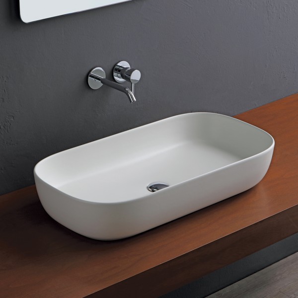 Φωτογραφία προϊόντος: Scarabeo Glam Color 1803-301 76x39cm White Matt Επιτραπέζιος Νιπτήρας