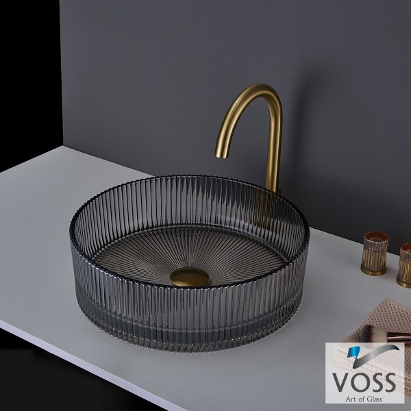 Φωτογραφία προϊόντος: Voss Νιπτήρας Γυάλινος RING-S Φ40 GLass Grey 522-VL1040-400