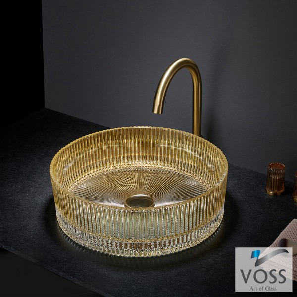 Φωτογραφία προϊόντος: Voss Νιπτήρας Γυάλινος RING-S Φ40 GLass Gold 522-VL1040-200