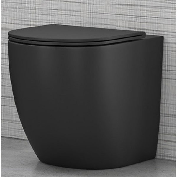 Φωτογραφία προϊόντος: Karag Milos LT 2141D-RMB Black Mat Rimless Λεκάνη Δαπέδου με Slim Soft Close κάλυμμα 57ΕΚ.