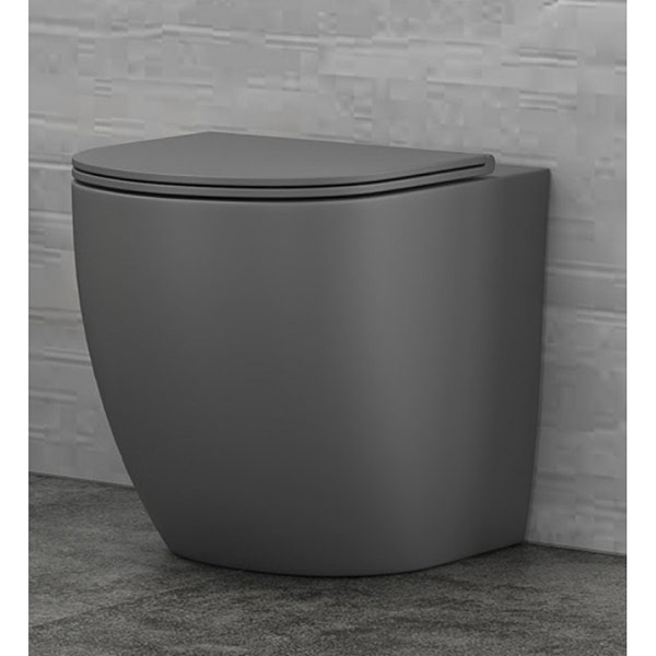 Φωτογραφία προϊόντος: Karag Milos LT 2141D-RMDG Grey Mat Rimless Λεκάνη Δαπέδου με Slim Soft Close κάλυμμα 57ΕΚ.