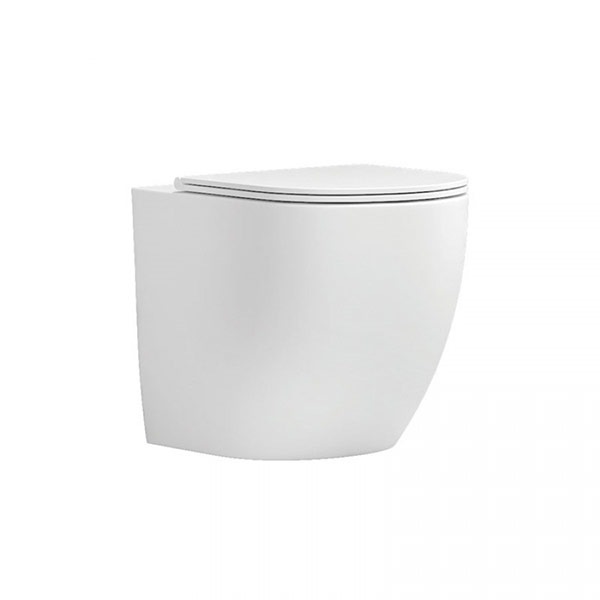 Φωτογραφία προϊόντος: Karag Milos LT 2141D-RMW White Mat Rimless Λεκάνη Δαπέδου με Slim Soft Close κάλυμμα 57ΕΚ.
