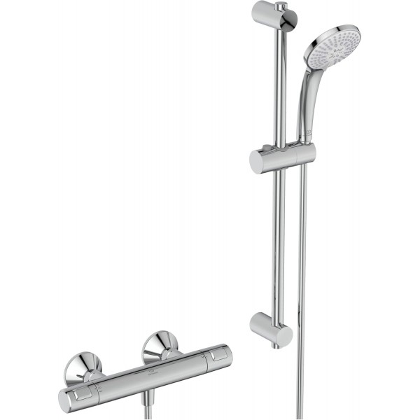 Φωτογραφία προϊόντος: CERATHERM T Ideal Standard Σύστημα βέργας 60cm με θερμοστατική μπαταρία ντους CERATHERM T25 A7203AA
