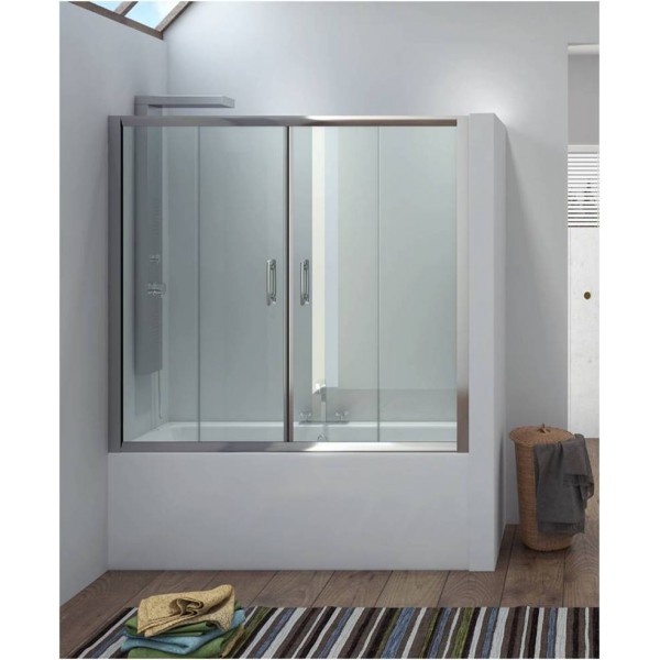 Φωτογραφία προϊόντος: Karag Flora 300 Clear 170/175 x148Υ cm Καμπίνα Μπανιέρας Από Τοίχο Σε Τοίχο Με Διάφανο Κρύσταλλο