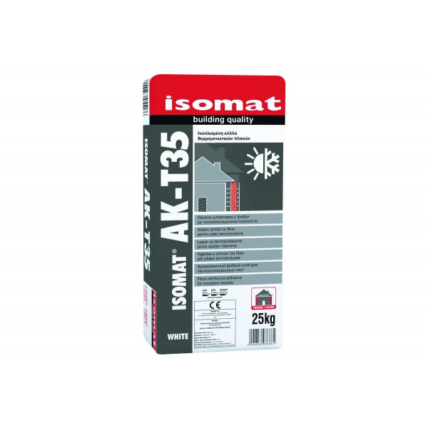 Φωτογραφία προϊόντος: ISOMAT AK-T35 ινοπλισμενη κολλα θερμομονωτικων πλακων 25kgr Λευκή