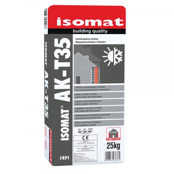 Φωτογραφία προϊόντος: ISOMAT AK-T35 ινοπλισμενη κολλα θερμομονωτικων πλακων 25 kgr Γκρι