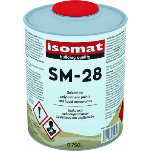 Φωτογραφία προϊόντος: ISOMAT SM-28 Διαφανο Διαλυτικό πολυουρεθανικών. 4 kgr
