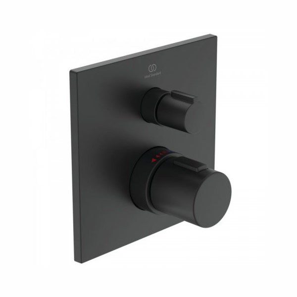 Φωτογραφία προϊόντος: Ideal Standard Ceratherm C100 - Εντοιχιζόμενη θερμοστατική μπαταρία ντους λουτρού A7522XG Silk Black