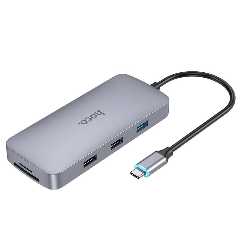 Φωτογραφία προϊόντος: 2ADD149A-D3CC-EF11-9A7B-C174DFB988E4 Hub USB-C Hoco HB33 Easy 10-in-1 με HDMI 4K USB-C PD100W USB3.0 2xUSB SD Micro-SD RJ45 VGA and 3.5mm