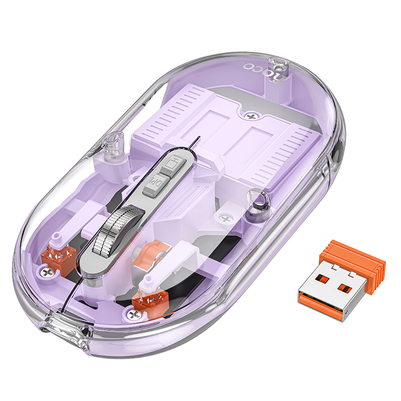 Φωτογραφία προϊόντος: 2ADD149A-D3CC-EF11-9A7B-C174DFB988E4 Bluetooth Ποντίκι Hoco GM35 General Wireless με 5 Πλήκτρα DPI 1600 Μωβ