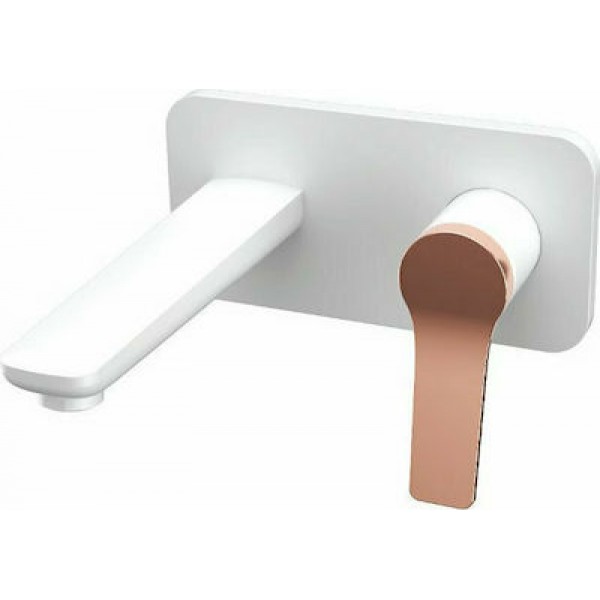 Φωτογραφία προϊόντος: Karag Andare WNW148073PH-RG White mat-Rose Gold Μπαταρία Νιπτήρος Επίτοιχη
