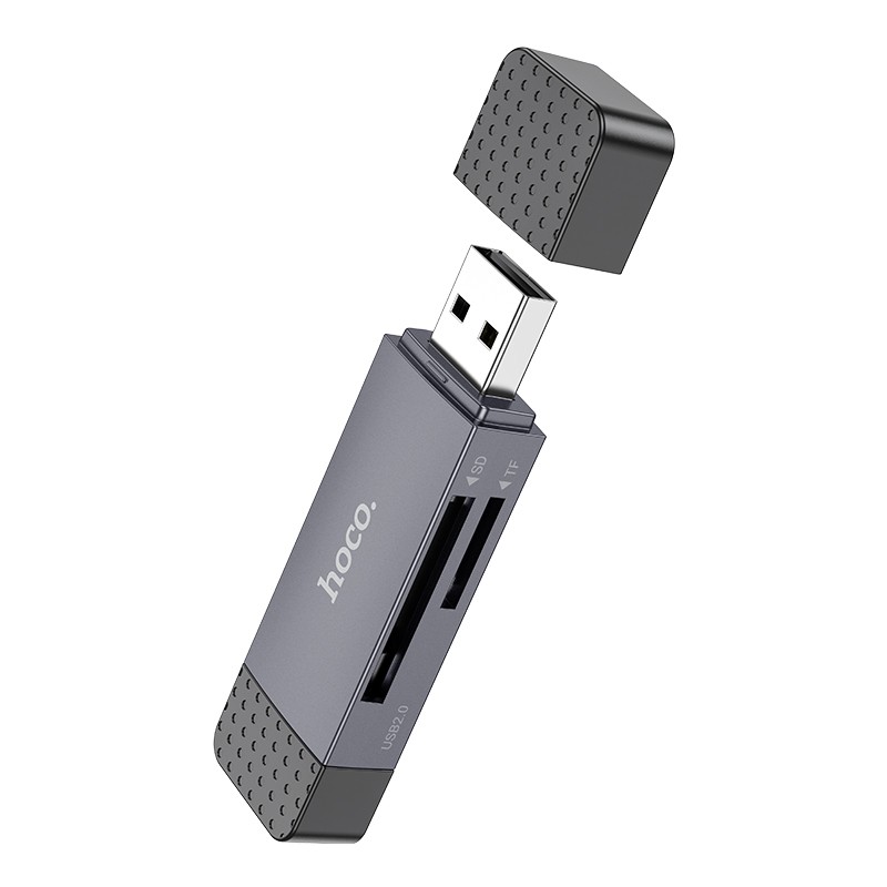 Φωτογραφία προϊόντος: 2ADD149A-D3CC-EF11-9A7B-C174DFB988E4 Αναγνώστης Κάρτας Μνήμης Hoco HB45 Spirit 2-in-1 USB 2.0 και USB-C σε SD και Micro SD Κάρτες 480Mbps