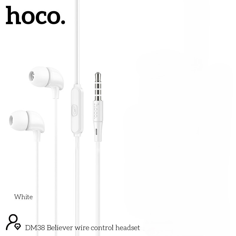 Φωτογραφία προϊόντος: 2ADD149A-D3CC-EF11-9A7B-C174DFB988E4 Hands Free Hoco DM38 Believer Stereo 3.5mm με Μικρόφωνο και Πλήκτρο Λειτουργίας 1.2 Λευκά