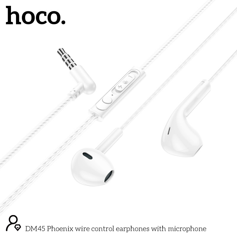 Φωτογραφία προϊόντος: 2ADD149A-D3CC-EF11-9A7B-C174DFB988E4 Hands Free Hoco DM45 Phoenix Earphones Stereo 3.5mm με Μικρόφωνο και Πλήκτρο Λειτουργίας Λευκά