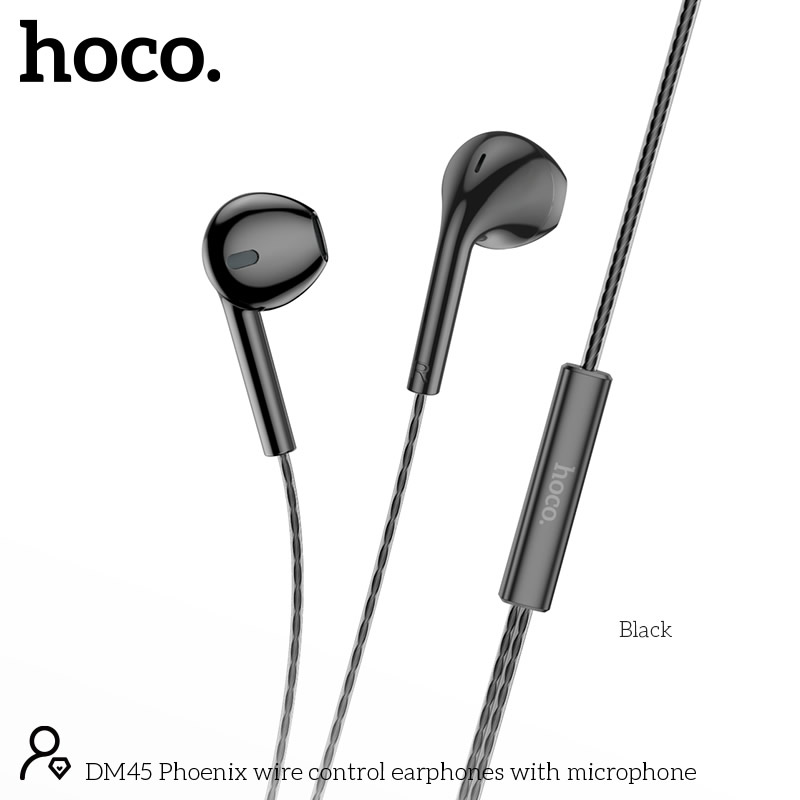 Φωτογραφία προϊόντος: 2ADD149A-D3CC-EF11-9A7B-C174DFB988E4 Hands Free Hoco DM45 Phoenix Earphones Stereo 3.5mm με Μικρόφωνο και Πλήκτρο Λειτουργίας Μαύρα