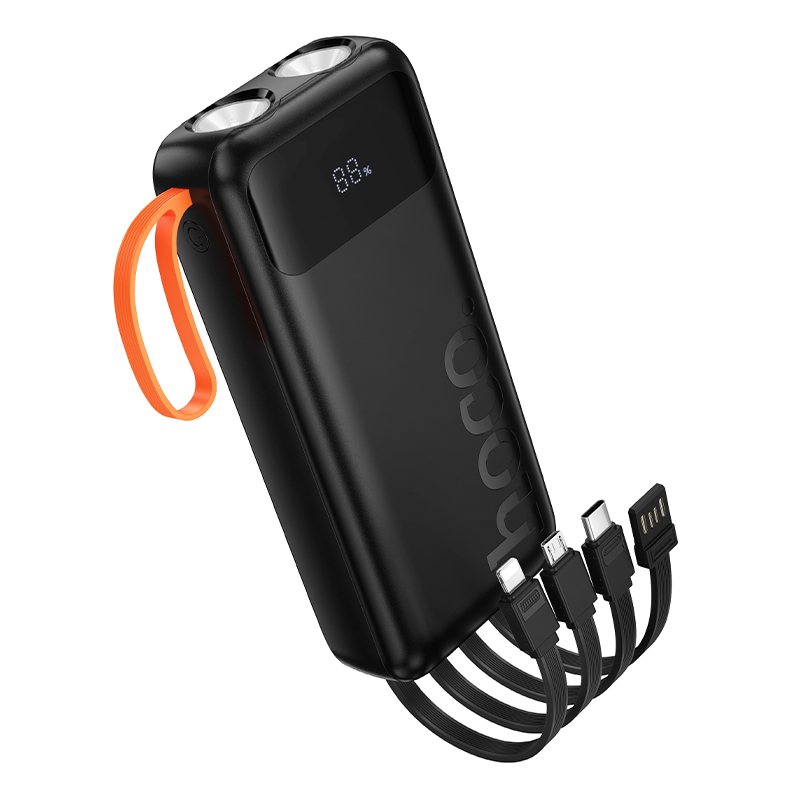 Φωτογραφία προϊόντος: 2ADD149A-D3CC-EF11-9A7B-C174DFB988E4 Power Bank Hoco Hoco J151A Spirit 20000mAh με 4 Καλώδια Φόρτισης, Φακό και LED Ένδειξη Μαύρο