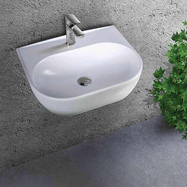 Φωτογραφία προϊόντος: Bianco Ceramica Studio 39050 Επιτοίχιος Κρεμαστός Νιπτήρας Πορσελάνης 50x42cm Λευκός