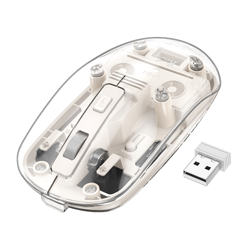 Φωτογραφία προϊόντος: 2ADD149A-D3CC-EF11-9A7B-C174DFB988E4 Bluetooth Ποντίκι Hoco GM29 Mysterious Wireless με 4 Πλήκτρα DPI 800-1200-1600 Λευκό