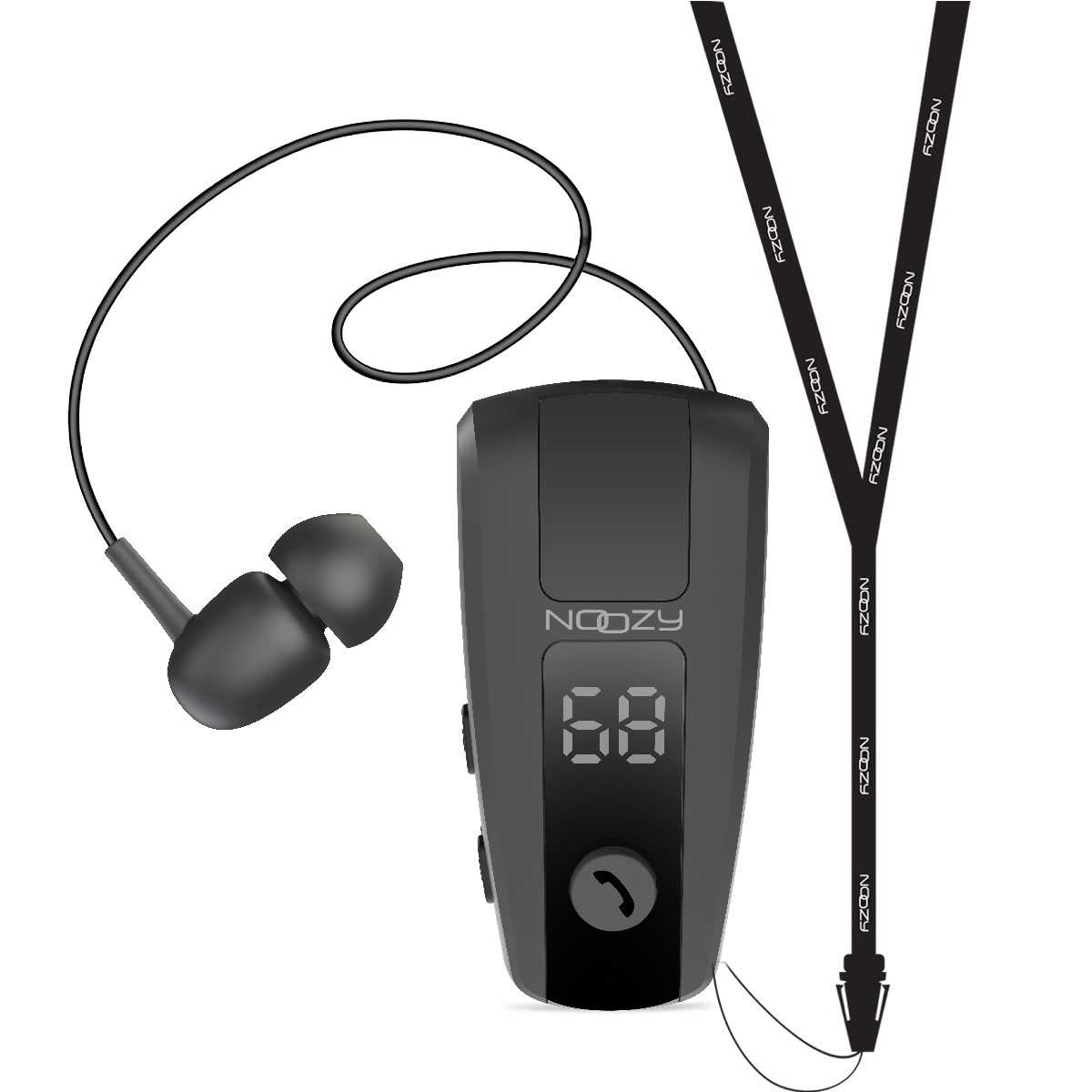 Φωτογραφία προϊόντος: 9FD2B904-77CE-EF11-9A7B-C174DFB988E4 Bluetooth Hands Free Noozy Roller BH69 V.5.2 με LED Οθόνη Δόνηση Multi Pairing Μαύρο με 11 Ώρες Λειτ