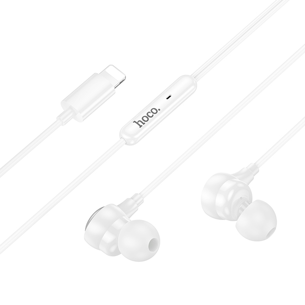 Φωτογραφία προϊόντος: 2ADD149A-D3CC-EF11-9A7B-C174DFB988E4 Hands Free Hoco M116 Benevolent με Μικρόφωνο, Βύσμα Lightning Λευκά 1.2m