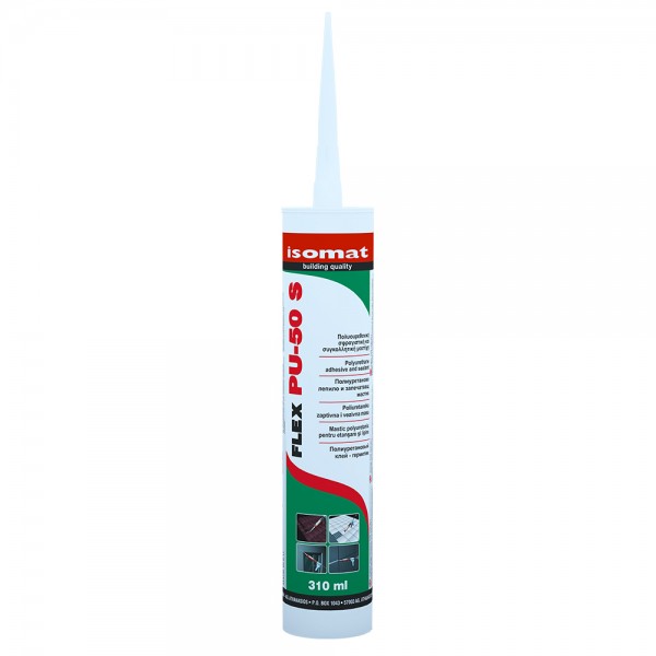 Φωτογραφία προϊόντος: FLEX PU-50 S ISOMAT Πολυουρεθανική σφραγιστική και συγκολλητική μαστίχη, με διαλύτες λευκή 310 ml